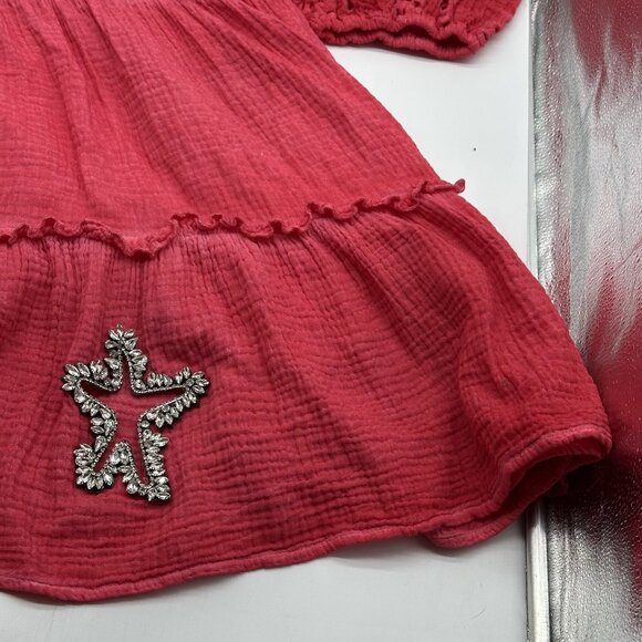 A Rare Bird Shine Bright One Size Star Heart Cutout Bling Rhinestone Tunic Dress - Picture 10 of 12